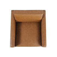 Fiam Accent Armchair, Caramel Brown Faux Leather, Modern Black Legs -BM334074