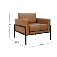 Fiam Accent Armchair, Caramel Brown Faux Leather, Modern Black Legs -BM334074