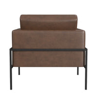 Fiam Accent Armchair, Dark Brown Faux Leather, Modern Black Legs -BM334075