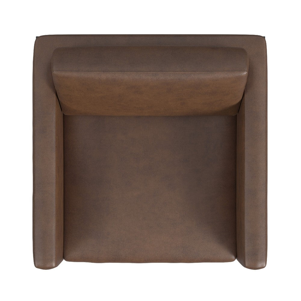 Fiam Accent Armchair, Dark Brown Faux Leather, Modern Black Legs -BM334075