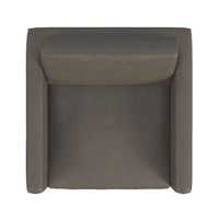 Fiam Accent Armchair, Dark Gray Faux Leather, Modern Black Legs -BM334076
