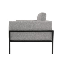 Fiam Accent Armchair, Heather Gray Woven Fabric, Black Metal Legs -BM334077
