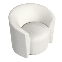 Accent Swivel Chair, Cream Boucle Fabric, Sloped Armrests, Barrel Back -BM334078