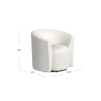 Accent Swivel Chair, Cream Boucle Fabric, Sloped Armrests, Barrel Back -BM334078
