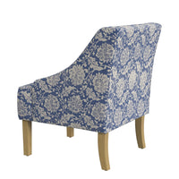 Yolu Accent Chair, Classic Floral Print, Blue and White Polyester -BM334107