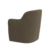 Kopi Swivel Accent Club Chair, Dark Brown Boucle, Curved Backrest -BM334109