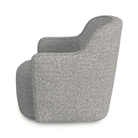 Kopi Swivel Accent Club Chair, Cream and Gray Boucle, Curved Backrest -BM334110