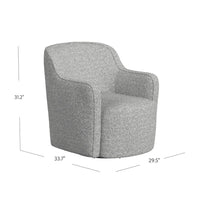 Kopi Swivel Accent Club Chair, Cream and Gray Boucle, Curved Backrest -BM334110