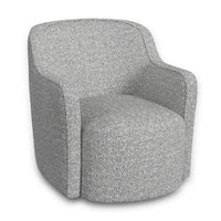Kopi Swivel Accent Club Chair, Cream and Gray Boucle, Curved Backrest -BM334110