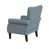 Mowo Accent Armchair, Classic Button Tufted Back, Blue Woven Fabric -BM334113