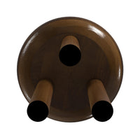 Yiro Side Table, 18 Inch, Dark Brown Mango Wood, Three-Legged Design -BM334119