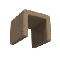 Ada Footstool Ottoman, Channel Tufted Taupe Brown Boucle, 19 Inch -BM334158