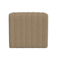 Ada Footstool Ottoman, Channel Tufted Taupe Brown Boucle, 19 Inch -BM334158