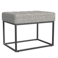 Kai Ottoman Footstool, Heather Gray Yarn Cream Boucle, Black, 22 Inch -BM334170