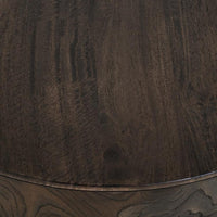 Eray Side End Table, Modern Drum Shape Black Mango, Teak Wood, 24 Inch -BM334242