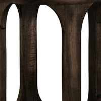 Eray Chairside Table with Shelf, Round Open Frame, Black Teak, 18 Inch -BM334250