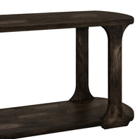 Eray Sofa Console Table, 1 Shelf, Oblong Frame, Black Teak, 59 Inch -BM334252