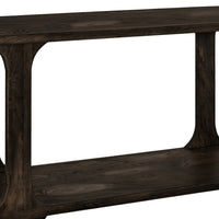 Eray Sofa Console Table, 1 Shelf, Oblong Frame, Black Teak, 59 Inch -BM334252