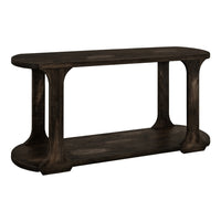Eray Sofa Console Table, 1 Shelf, Oblong Frame, Black Teak, 59 Inch -BM334252