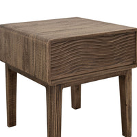 Oly Side End Table, 1 Drawer, Rustic Natural Brown Melina Wood 23 Inch -BM334261