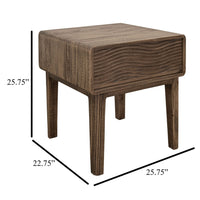 Oly Side End Table, 1 Drawer, Rustic Natural Brown Melina Wood 23 Inch -BM334261