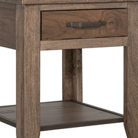 Tacey Side End Table, 1 Drawer 1 Shelf, Rustic Peanut Brown, 23 Inch -BM334269