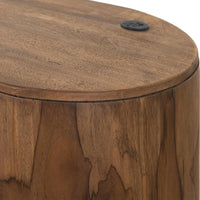 Eray Office Desk, 2 Drawers, Almond Barrel Brown Mango Wood, 60 Inch -BM334287