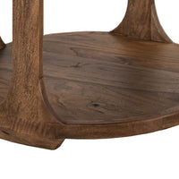 Eray Side End Table, 1 Shelf, Almond Barrel Brown Mango Wood, 26 Inch -BM334295