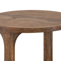 Eray Side End Table, 1 Shelf, Almond Barrel Brown Mango Wood, 26 Inch -BM334295