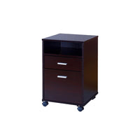 Desk w File Cabinet, 2 Storage Drawers, 47 Inch Red Cocoa Brown -BM334351