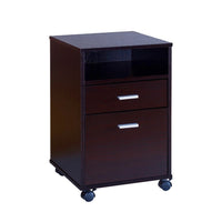 Desk w File Cabinet, 2 Storage Drawers, 47 Inch Red Cocoa Brown -BM334351