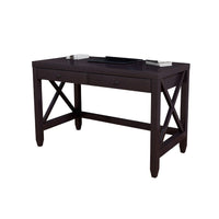 Home Office Writing Desk, 2 Drawers, 47 Inch Farmhouse Red Cocoa Brown -BM334353