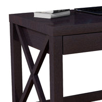 Home Office Writing Desk, 2 Drawers, 47 Inch Farmhouse Red Cocoa Brown -BM334353
