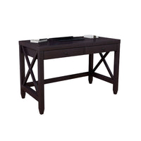 Home Office Writing Desk, 2 Drawers, 47 Inch Farmhouse Red Cocoa Brown -BM334353