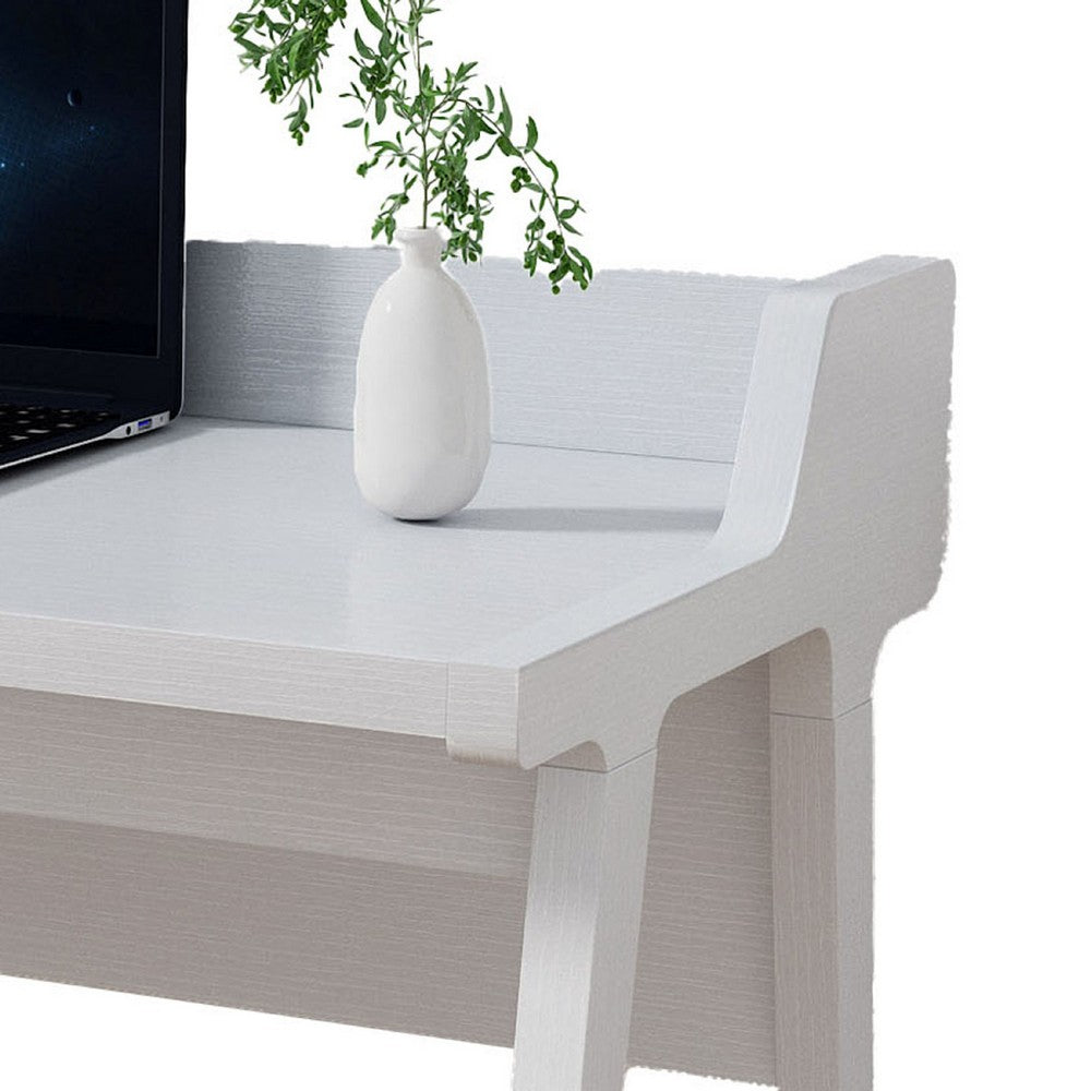 Writing Desk, Wrap Around Tabletop, 50 Inch, Modern White Finish -BM334357