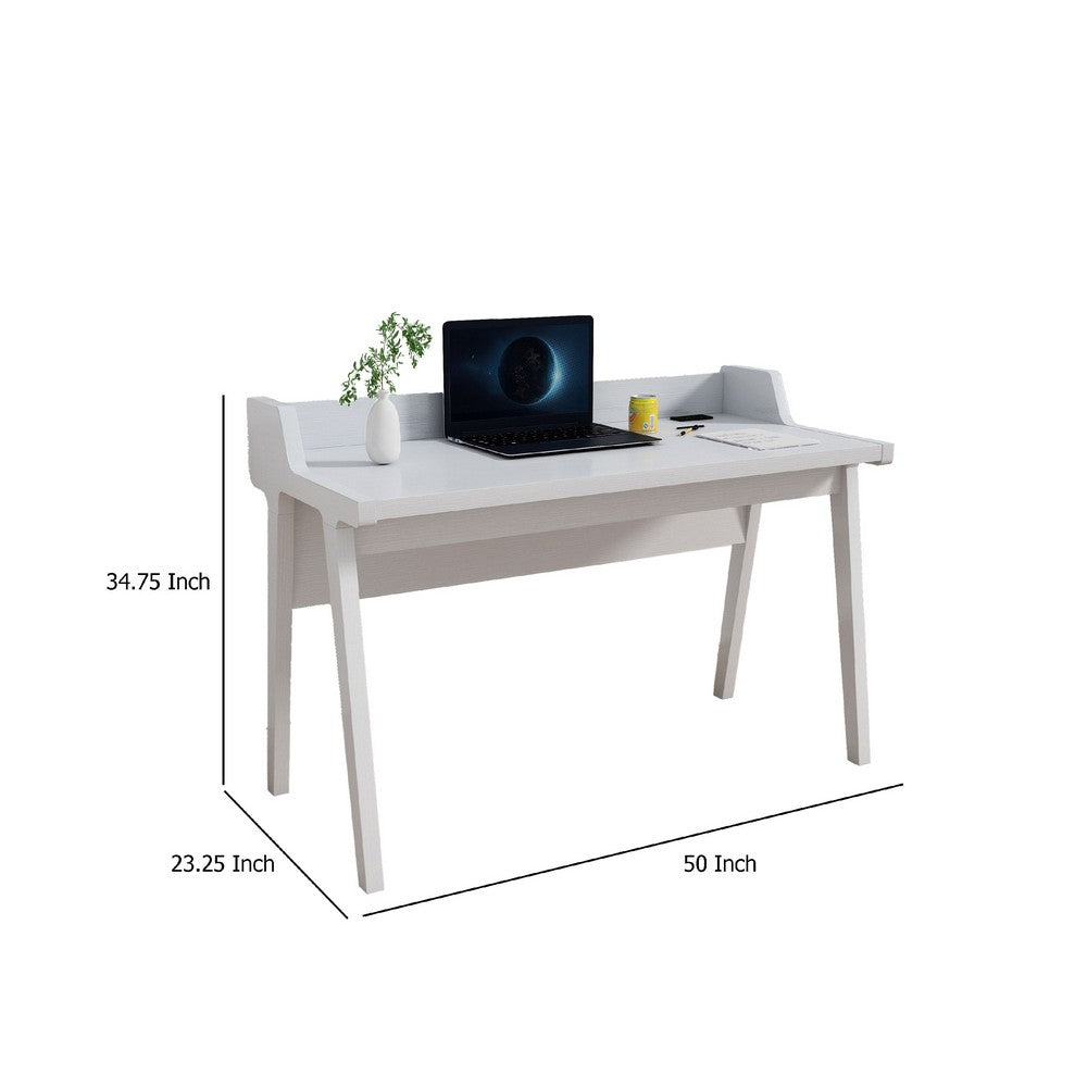 Writing Desk, Wrap Around Tabletop, 50 Inch, Modern White Finish -BM334357