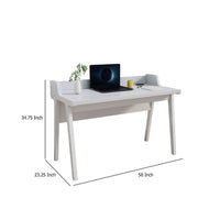 Writing Desk, Wrap Around Tabletop, 50 Inch, Modern White Finish -BM334357