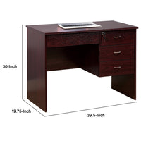 Sial Laptop Desk, 4 Drawers, 40 Inch, Mahogany Brown Composite Board -BM334390