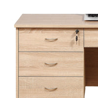 Sial Laptop Desk, 4 Drawers, 40 Inch, Weathered White Brown Wood -BM334392