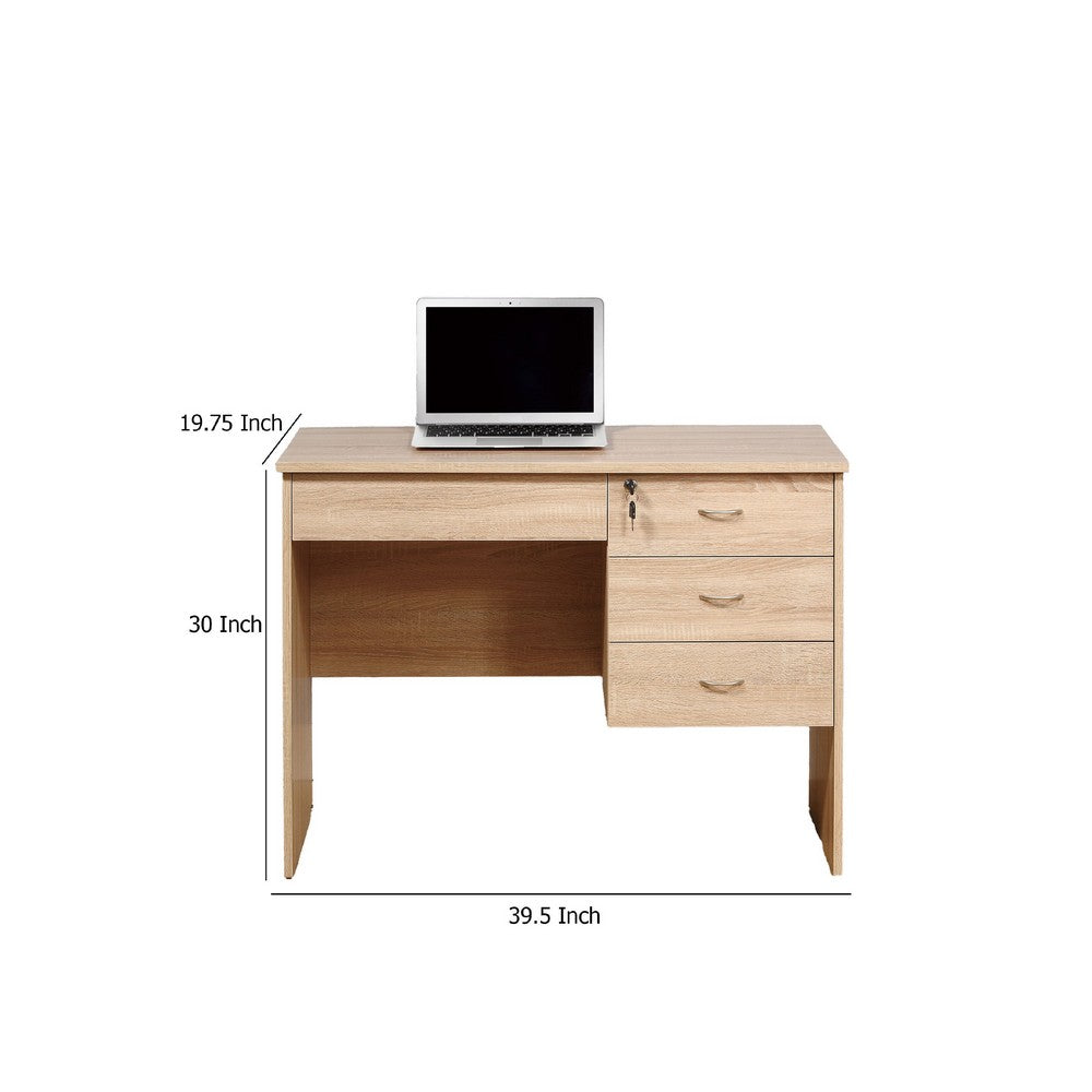 Sial Laptop Desk, 4 Drawers, 40 Inch, Weathered White Brown Wood -BM334392