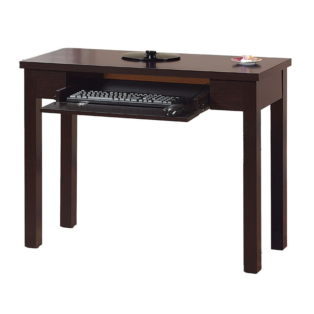 Computer Desk, Flip-Down Keyboard Drawer, 39 Inch, Red Cocoa Brown -BM334394
