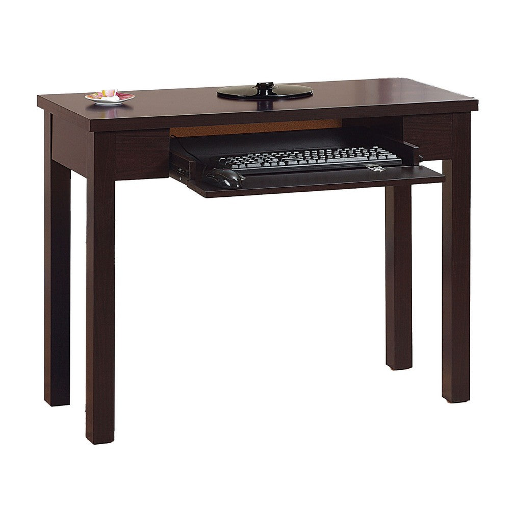 Computer Desk, Flip-Down Keyboard Drawer, 39 Inch, Red Cocoa Brown -BM334394