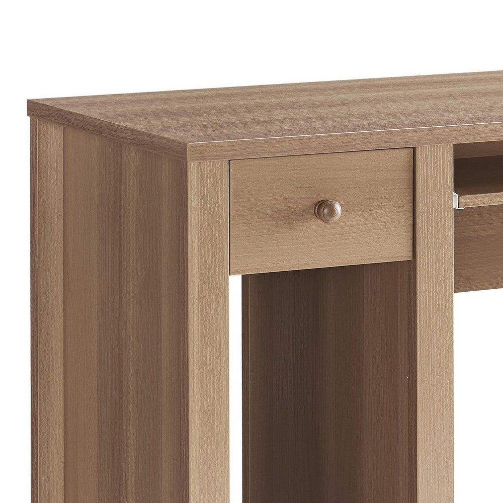 Akol Computer Desk, Keyboard Drawer and Storage, 39 Inch, Dark Taupe -BM334400