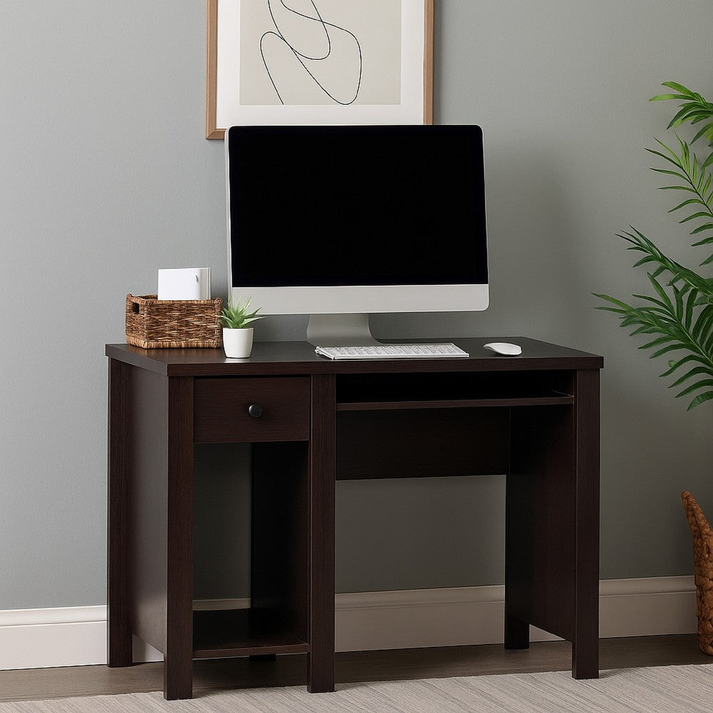 Akol Computer Desk, Keyboard Drawer and Storage, 39 Inch, Black -BM334401