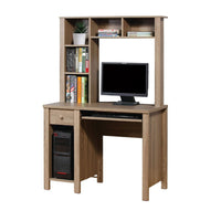 Akol Computer Desk with Hutch, Keyboard Drawer,  63 Inch, Dark Taupe -BM334402