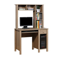 Akol Computer Desk with Hutch, Keyboard Drawer,  63 Inch, Dark Taupe -BM334402