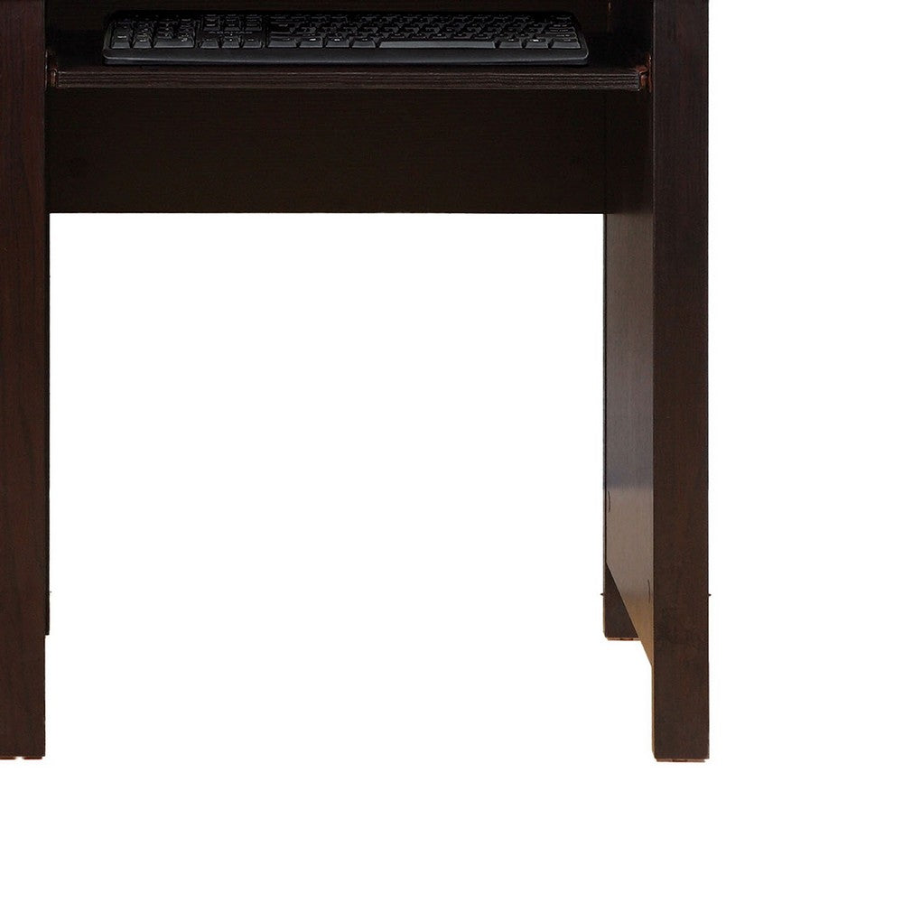 Akol Computer Desk with Hutch, Keyboard Drawer Storage, 63 Inch, Black -BM334403