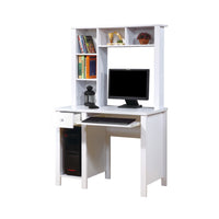 Akol Computer Desk with Hutch, Keyboard Drawer Storage, 63 Inch White -BM334404
