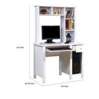 Akol Computer Desk with Hutch, Keyboard Drawer Storage, 63 Inch White -BM334404