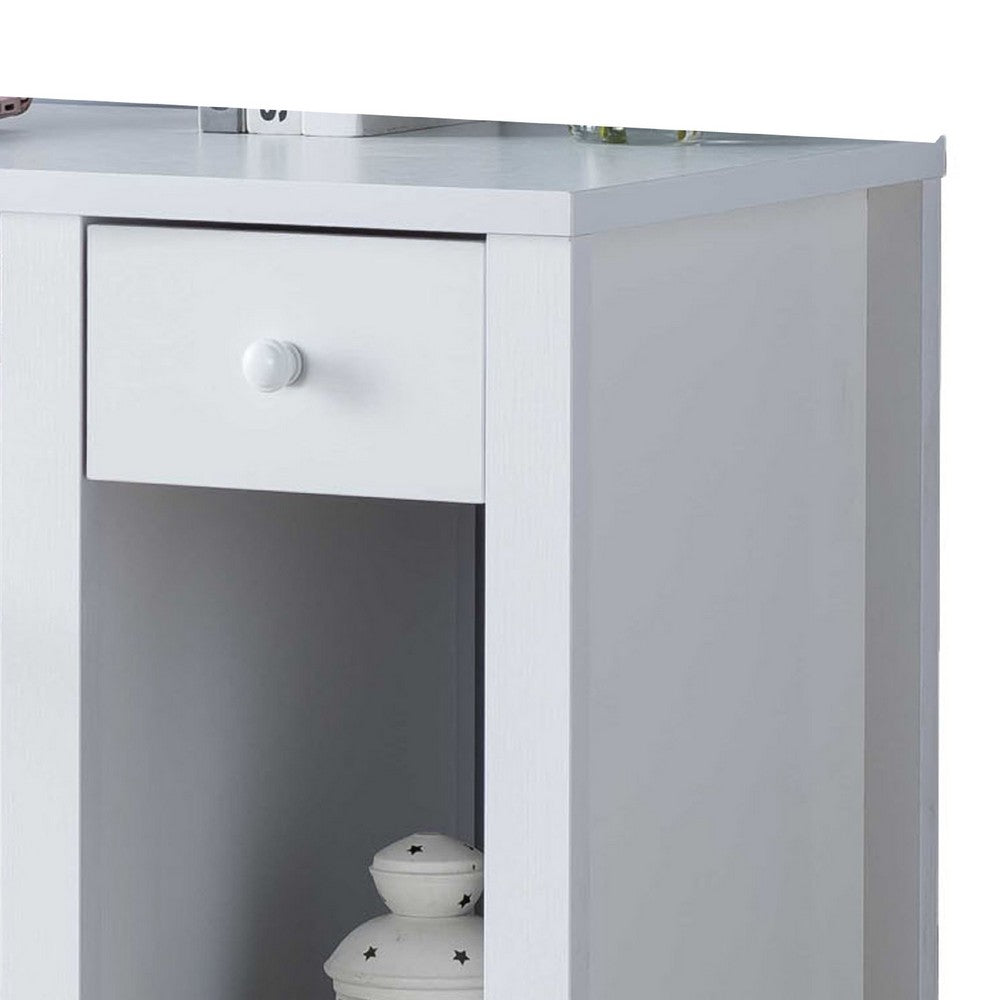 Akol Computer Desk, Keyboard Drawer and Storage, 39 Inch, Modern White -BM334405